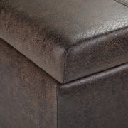 Dover - Storage Ottoman Bench - Distressed Brown - R&R Furniture Gallery (Fountain Valley, CA)