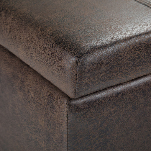 Dover - Storage Ottoman Bench - Distressed Brown - R&R Furniture Gallery (Fountain Valley, CA)