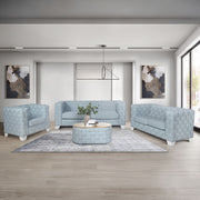 Saree - Coffee Table - Light Teal Chenille - R&R Furniture Gallery (Fountain Valley, CA)