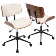 Lumi Source Lombardi mid-century modern adjustable office chair with swivel, featuring a sleek design and ergonomic seating.