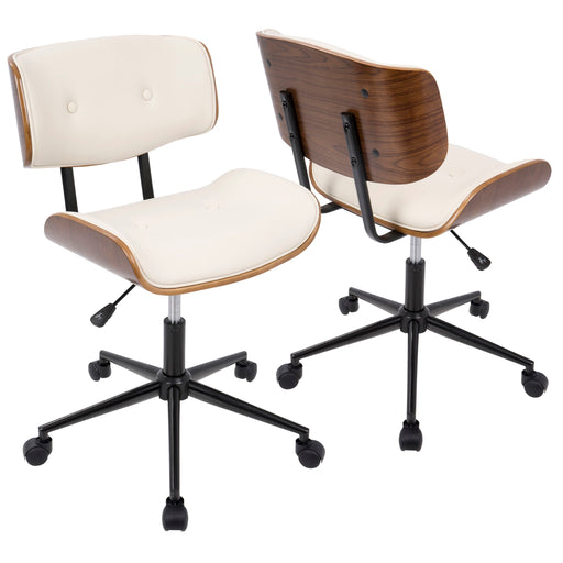 Lumi Source Lombardi mid-century modern adjustable office chair with swivel, featuring a sleek design and ergonomic seating.