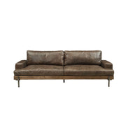 Silchester - Sofa - Distress Chocolate Top Grain Leather & Oak - R&R Furniture Gallery (Fountain Valley, CA)