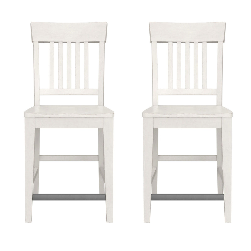 Slat Back Counter Stools (Set of 2) - White - R&R Furniture Gallery (Fountain Valley, CA)