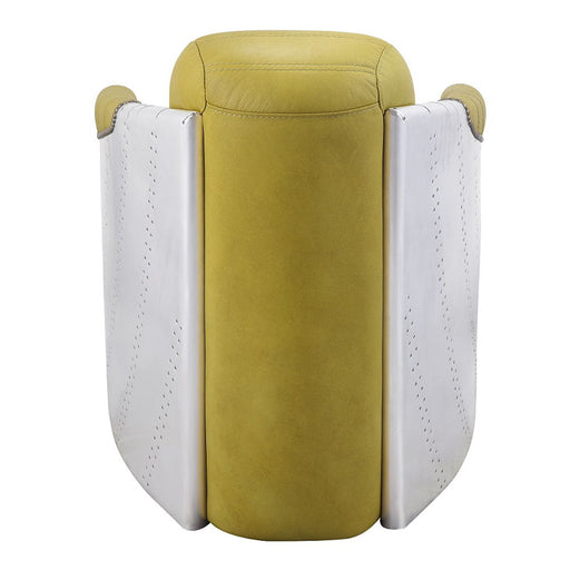 Brancaster - Accent Chair - Yellow Top Grain Leather & Aluminum - R&R Furniture Gallery (Fountain Valley, CA)