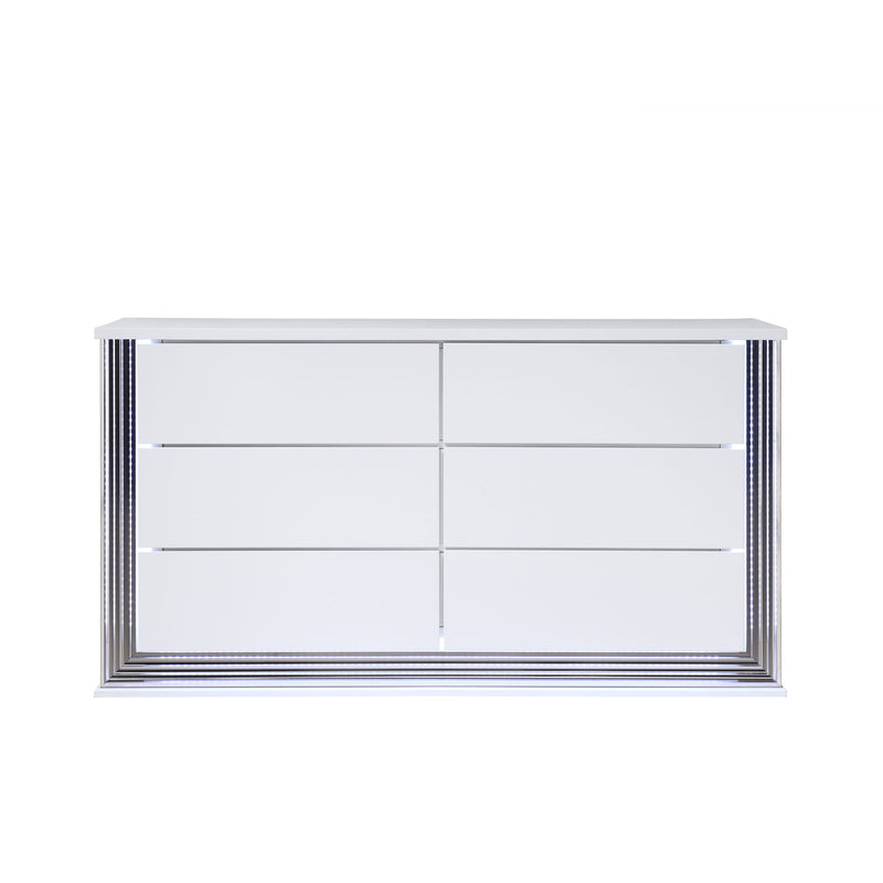 Moon - Smooth Dresser With LED - White - R&R Furniture Gallery (Fountain Valley, CA)