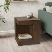 8th Street contemporary square accent table for indoor or outdoor use, featuring a sleek modern design with a smooth surface.