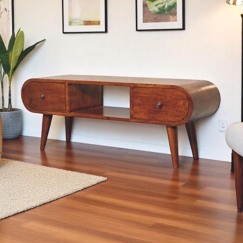 Solid Wood Circular TV Unit - R&R Furniture Gallery (Fountain Valley, CA)
