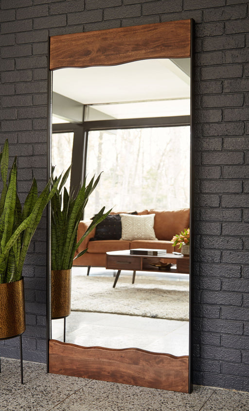Panchali - Floor Mirror - Brown / Black - R&R Furniture Gallery (Fountain Valley, CA)