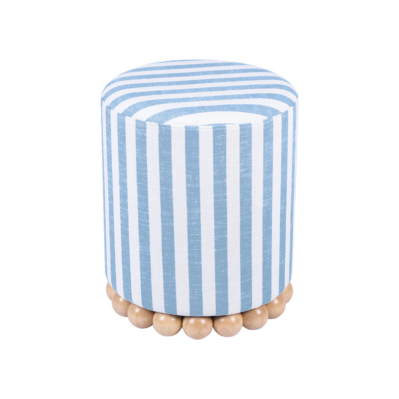 Dex - Striped Linen Ottoman - R&R Furniture Gallery (Fountain Valley, CA)