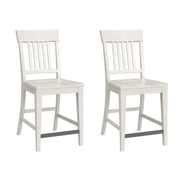 Slat Back Counter Stools (Set of 2) - White - R&R Furniture Gallery (Fountain Valley, CA)