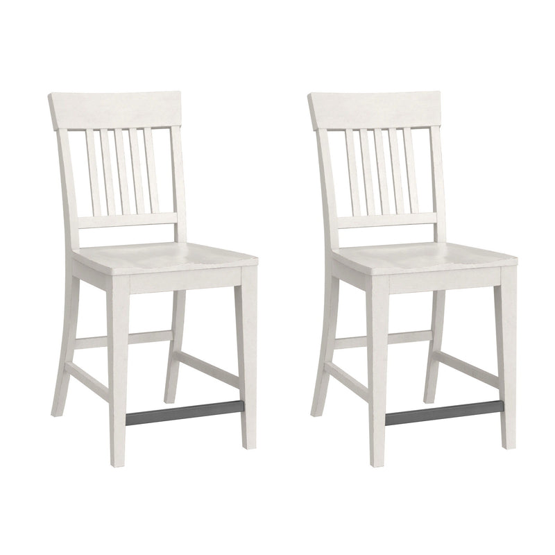 Slat Back Counter Stools (Set of 2) - White - R&R Furniture Gallery (Fountain Valley, CA)
