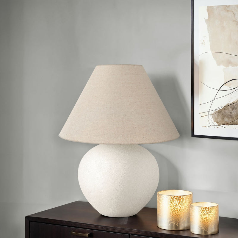 Lighting, Table Lamp Contemporary - Cream - R&R Furniture Gallery (Fountain Valley, CA)