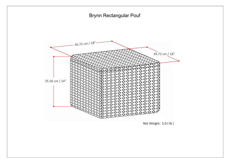 Brynn - Square Pouf - Patterned Black / Natural - R&R Furniture Gallery (Fountain Valley, CA)