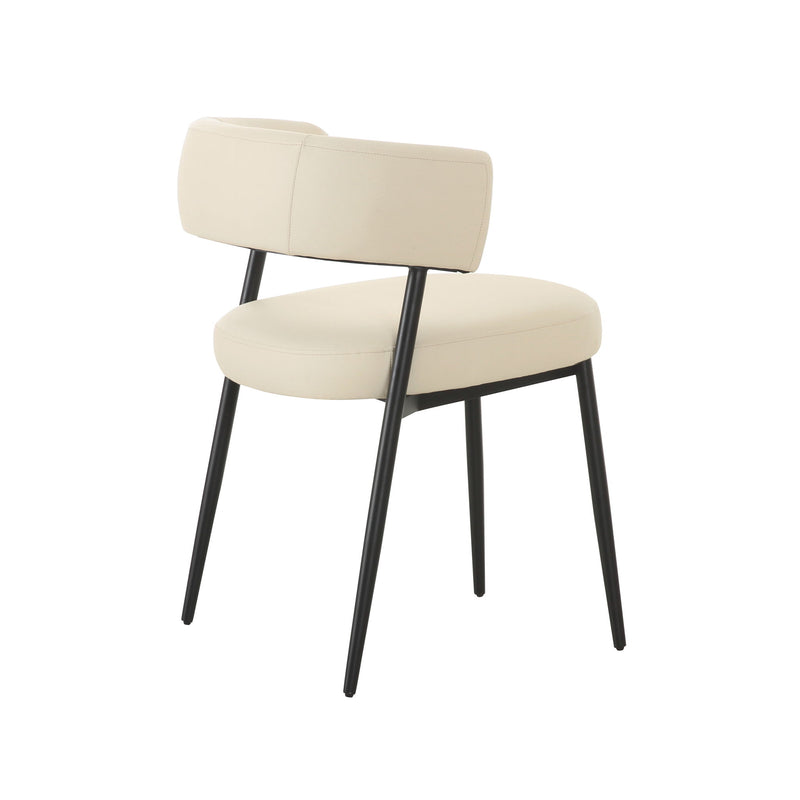 Maxine - Vegan Leather Dining Chair - Cream - R&R Furniture Gallery (Fountain Valley, CA)