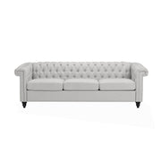 Noble House Chesterfield style 3-seater sofa with deep button tufting, featuring classic design and plush upholstery.