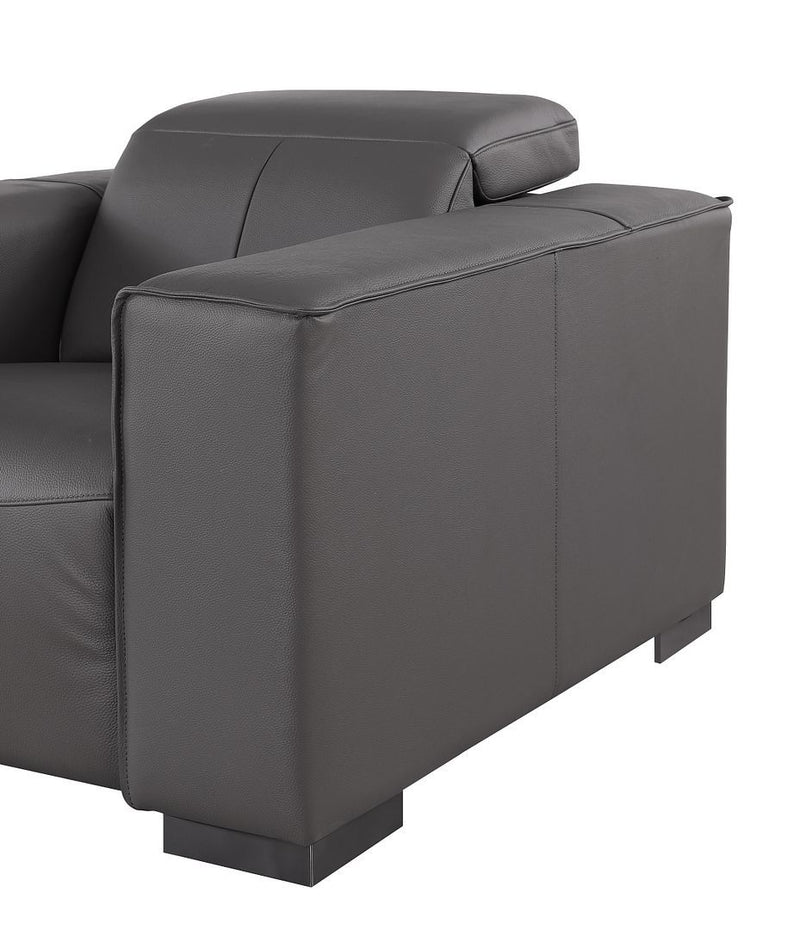 1208 - 8 Piece L Shaped Leather Sectional With 4 Power Recliners & Power Headrests
