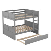 DreamHaus bunk bed with twin size trundle, featuring a sturdy frame and ladder, ideal for space-saving sleeping arrangements.