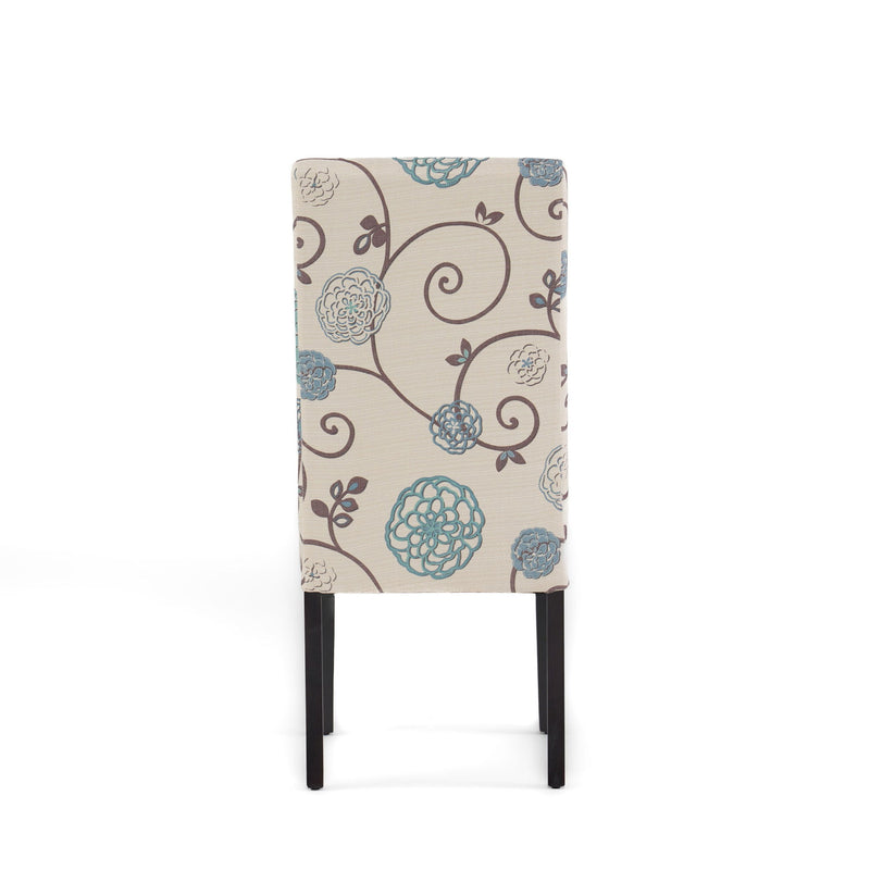 Contemporary Dining Chair Set With Rubberwood Legs - White / Blue - R&R Furniture Gallery (Fountain Valley, CA)