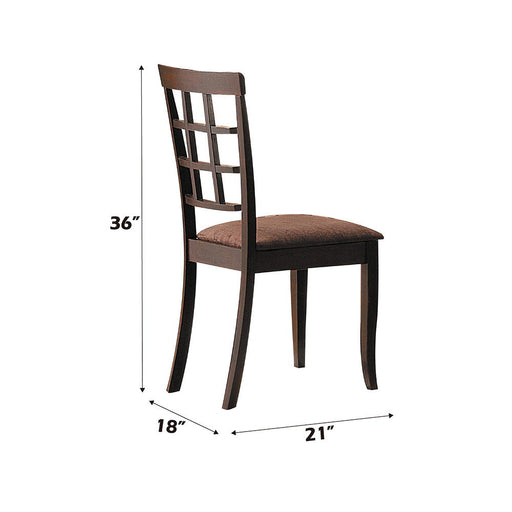 Cardiff - 18" Side Chair (Set of 2) - Dark Brown Microfiber & Espresso - R&R Furniture Gallery (Fountain Valley, CA)