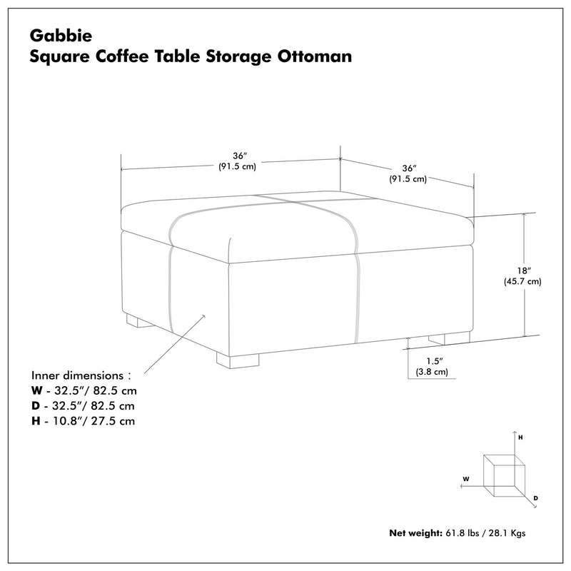 Gabbie - Coffee Table Upholstered Storage Ottoman - R&R Furniture Gallery (Fountain Valley, CA)