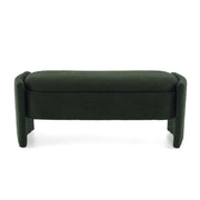Elegant Long Shaped Storage Ottoman Bench, Boucle Material, Simple And Grand Design - Dark Green - R&R Furniture Gallery (Fountain Valley, CA)
