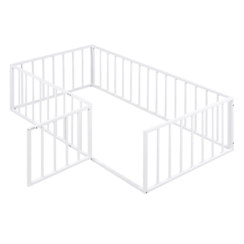Metal Floor Bed Frame With Fence And Door - R&R Furniture Gallery (Fountain Valley, CA)