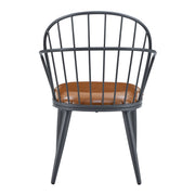 Industrial Inspired Upholstered Dining Chair Set With Metal Legs (Set of 2) - Brown - R&R Furniture Gallery (Fountain Valley, CA)