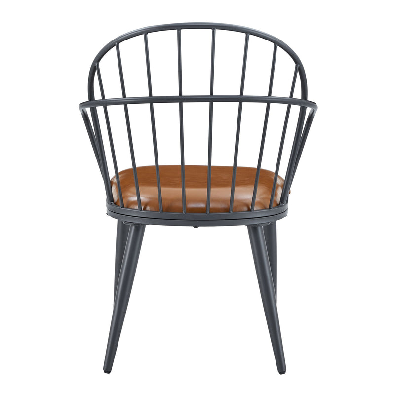 Industrial Inspired Upholstered Dining Chair Set With Metal Legs (Set of 2) - Brown - R&R Furniture Gallery (Fountain Valley, CA)
