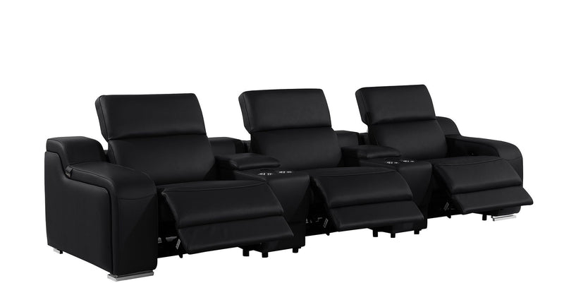 1116 - 5-Piece Modular Power Reclining Sofa In With 3 Power Recliners & Power Headrests