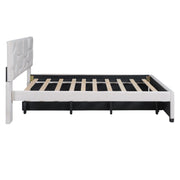 Upholstered Platform Bed With Brick Pattern Headboard And Twin Long Size Trundle - R&R Furniture Gallery (Fountain Valley, CA)