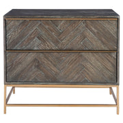 Dark walnut Armistead drawer chest by Uttermost, featuring a stylish accent chest design with multiple drawers and modern hardware.