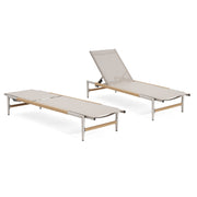 Hargrove - Outdoor Patio Aluminum Chaise Lounge (Set of 2) - Natural / Silver - R&R Furniture Gallery (Fountain Valley, CA)