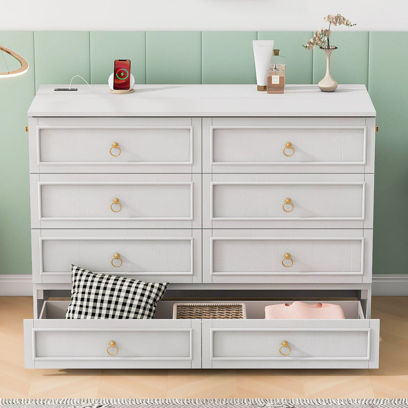 DreamHaus cabinet bed with large drawers, stylish design, and modern furniture features, shown in a contemporary bedroom setting.