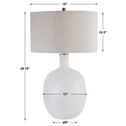 Uttermost white mottled glass table lamp with a sleek white finish and modern design, perfect for contemporary interiors.
