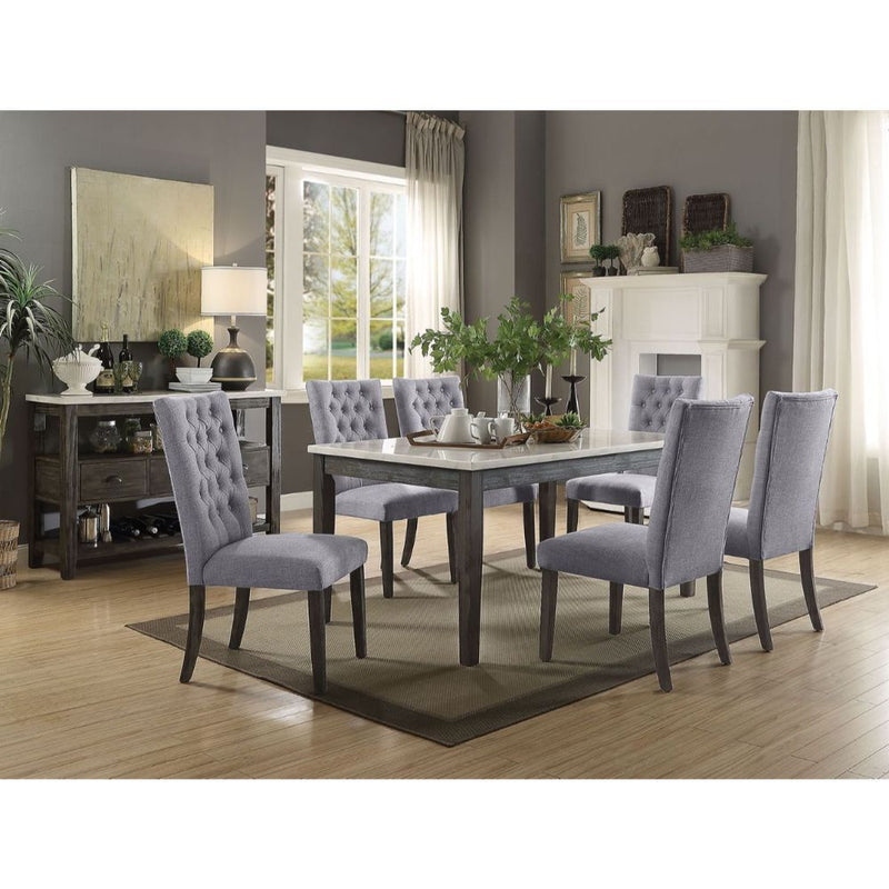 Merel - Dining Table - White Marble Top & Gray Oak - R&R Furniture Gallery (Fountain Valley, CA)
