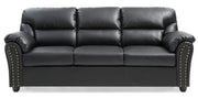 Black Olney stationary sofa by Glory Furniture with plush cushions and sleek design, perfect for modern living rooms.