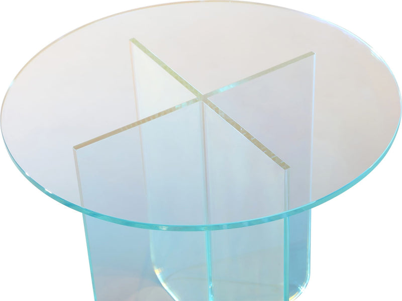 Fomo Large End Table in Iridescent Glass