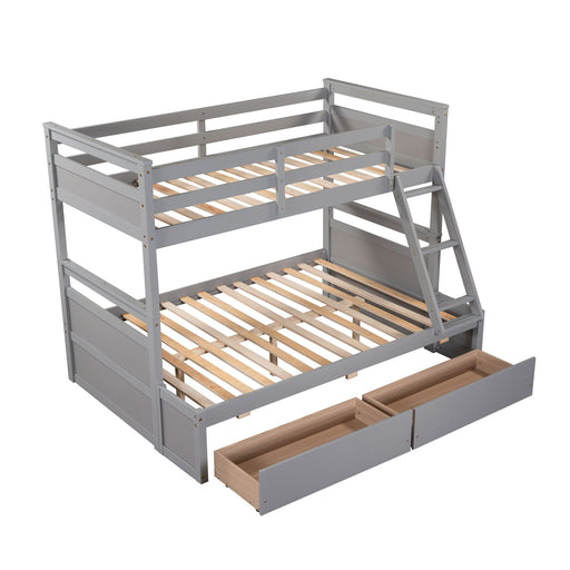 DreamHaus bunk bed with built-in storage, featuring a sturdy frame, ladder, and space-saving design for kids' bedroom.
