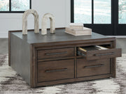 Kallenny - Square Cocktail Table - Brown / Gray - R&R Furniture Gallery (Fountain Valley, CA)