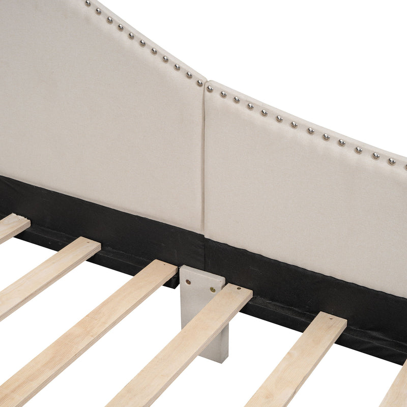 Upholstered Daybed With Headboard And Armrest, Support Legs - R&R Furniture Gallery (Fountain Valley, CA)