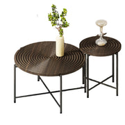 Coffee And End Table Set Waterproof Cover, Distressed Cylindrical Design, Legs Classic Rustic Charm (Set of 2) - R&R Furniture Gallery (Fountain Valley, CA)