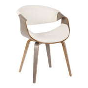 Lumi Source Symphony mid-century modern side dining chair with wooden legs and upholstered seat, stylish and comfortable for dining rooms.