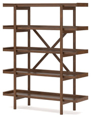 Lyncott - 3 Pc. - Home Office Desk, Chair, Bookcase - Brown - R&R Furniture Gallery (Fountain Valley, CA)