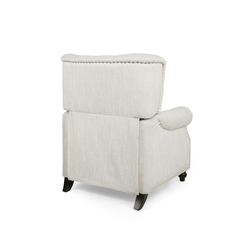 Welch Contemporary Tufted Pushback Recliner by Noble House, plush upholstered recliner with tufted detailing and modern design.