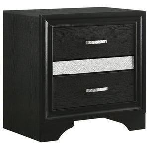 Transitional 2 Drawer Nightstand With Hidden Jewelry Tray
