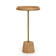 Saddle Raffia Designer Side Table - Natural - R&R Furniture Gallery (Fountain Valley, CA)