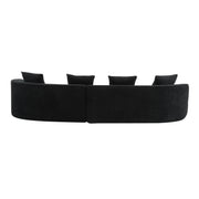 Noble House elegant curved sectional sofa with full foam cushions, stationary design, in a stylish living room setting.