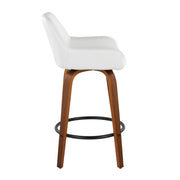 Set of 2 Lumi Source Daniella contemporary counter stools with swivel, round footrest, and sleek fixed height design.