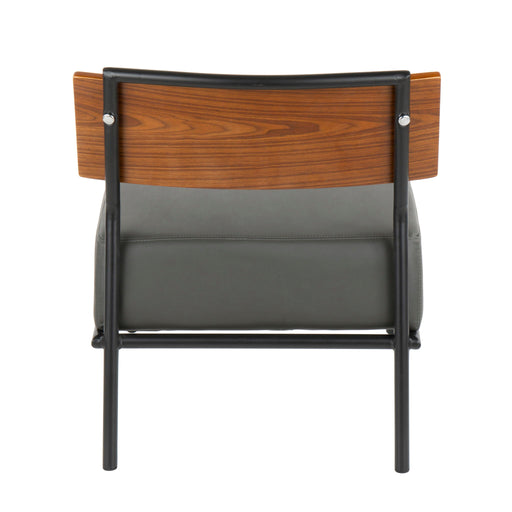 Lumi Source Fiji contemporary side chair with gray upholstered seat and walnut wood legs, modern design for dining or living spaces.