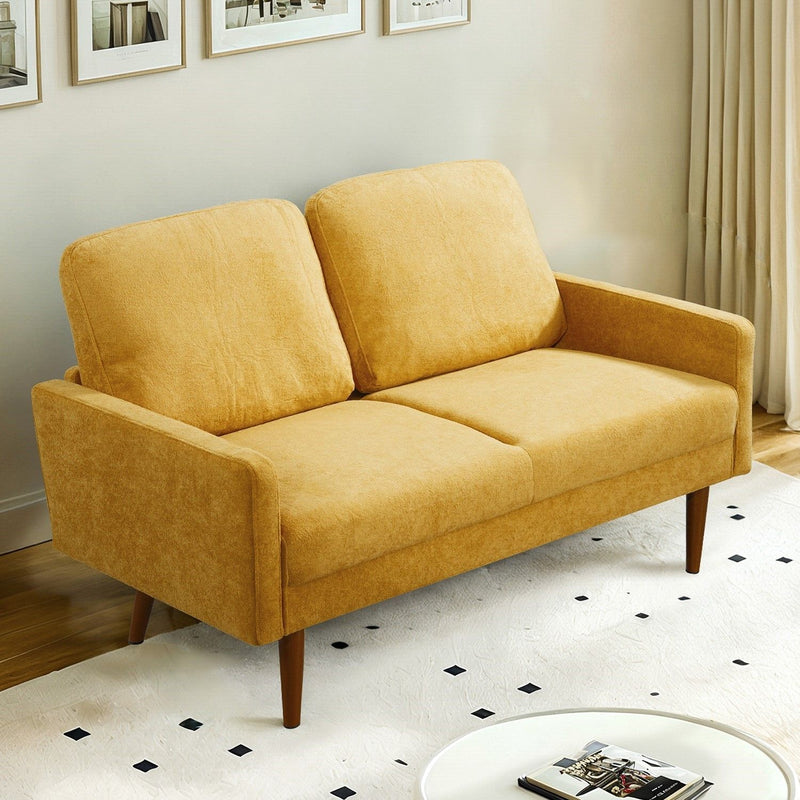 Loveseat Sofa, European Style With Sleek Design, Modern & Vintage Flair, Upholstered 2 Seater Couch - R&R Furniture Gallery (Fountain Valley, CA)